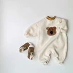 【66-90cm】ロンパース ベビー クマ柄 暖かい - 画像 (3)