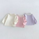【80-130cm】トップス ベビー フリル襟 厚手 - 画像 (2)