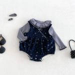 【66-90cm】トップスorロンパース ベビー ドット フリル襟 - 画像 (7)