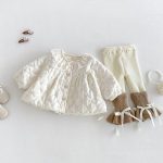 【73-100cm】トップスorレギンス ベビー 蝶結び キルティング - 画像 (5)