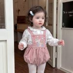 【73-100cm】シャツ＆ロンパース ベビー フリル襟 うさぎ - 画像 (6)