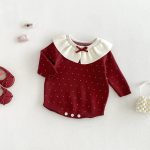 【66-90cm】ロンパース ベビー 丸襟 ドット - 画像 (5)