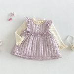 【73-100cm】トップスorワンピース ベビー 裏起毛 フリル襟 - 画像 (7)