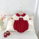 【66-90cm】ロンパース ベビー カラーバリ 蝶結び - 画像 (3)