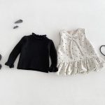 【73-100cm】トップスorワンピース 厚手ドット フリル襟 - 画像 (8)