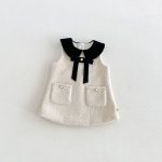 【80-130cm】ワンピースorニット 女の子 ツイード風 リボン - 画像 (3)