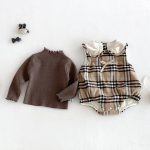 【66-90cm】トップスorロンパース ベビー チェック 裏起毛 - 画像 (8)