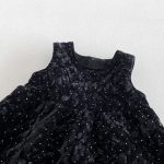 【80-130cm】ワンピースorニット 女の子 ドット 裏起毛 フリル襟 - 画像 (10)