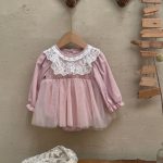 【73-90cm】ロンパース ベビー  レース チュール - 画像 (7)