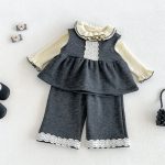 【73-100cm】セットアップorトップス ベビー 裏起毛 ダブル フリル襟 - 画像 (2)