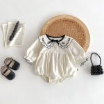 【66-90cm】ロンパース ベビー レトロ 刺繡 可愛い - 画像 (2)