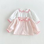 【80-130cm】シャツ 女の子 無地 丸襟 おしゃれ - 画像 (3)