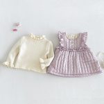 【73-100cm】トップスorワンピース ベビー 裏起毛 フリル襟 - 画像 (8)