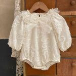 【73-90cm】ロンパース ベビー 蝶結び フリル襟 - 画像 (4)
