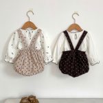 【66-100cm】サロペット ベビー ドット柄 ロンパース コディネート - 画像 (7)