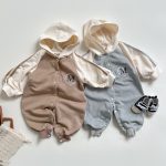 【66-90cm】ロンパース ベビー Mロゴ 帽子付き - 画像 (2)