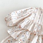 【80-130cm】ジャケットorワンピース 女の子 小花柄 パフスリーブ - 画像 (10)