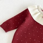【66-90cm】ロンパース ベビー 丸襟 ドット - 画像 (7)