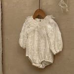【73-90cm】ロンパース ベビー 蝶結び フリル襟 - 画像 (8)