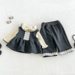 【73-100cm】セットアップorトップス ベビー 裏起毛 ダブル フリル襟 - 画像 (8)