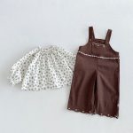 【80-130cm】シャツorパンツorサロペット 女の子 パフスリーブ 刺繍 - 画像 (7)