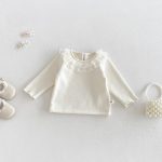【66-90cm】ロンパース orトップス ベビー フラワー チュール襟 - 画像 (7)