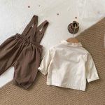 【66-90cm】サロペットロンパース&シャツセット ベビー ファッション - 画像 (15)