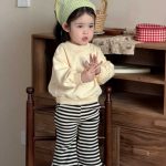 【73-110cm】 スウェットorボーダーパンツ 女の子 ハート カジュアル - 画像 (6)