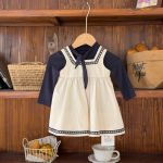 【73-100cm】長袖トップスorワンピース 女の子 スクエアネック - 画像 (10)