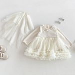 【73-100cm】 ワンピースorトップス ベビー 裏起毛 チュール - 画像 (8)