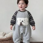 【66-90cm】カバーオール ベビー ボーダー くま - 画像 (7)