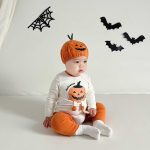 【66-90cm】ロンパース ベビー ハロウィン かぼちゃ柄 可愛い - 画像 (9)