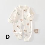 【59-90cm】ロンパース ベビー 熊さん 雲柄 - 画像 (6)