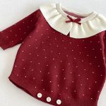 【66-90cm】ロンパース ベビー 丸襟 ドット - 画像 (8)