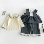 【73-100cm】セットアップorトップス ベビー 裏起毛 ダブル フリル襟 - 画像 (9)