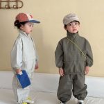 【80-150cm】セットアップ キッズ カジュアル 無地 - 画像 (6)