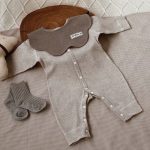 【59-80cm】長袖ロンパース ベビー ニット シンプル - 画像 (2)