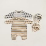 【66-90cm】カバーオール ベビー カラフルリブ ボーダー柄 - 画像 (7)