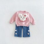 【80-130cm】トップスorパンツ 女の子 いぬ ハート デニム - 画像 (12)