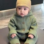 【66-100cm】カバーオール ベビー フード付き ニット - 画像 (8)