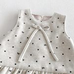 【73-100cm】トップスorワンピース 厚手ドット フリル襟 - 画像 (9)