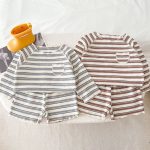 【80-130cm】セットアップ キッズ カジュアル ボーダー - 画像 (8)