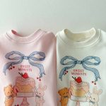 【100-160cm】トップス キッズ 蝶結び ケーキ プリント - 画像 (6)