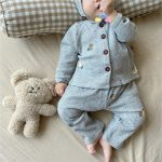 【66-90cm】セットアップ ベビー 梨柄 ワッフル - 画像 (4)