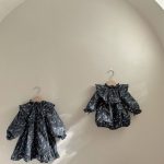 【66-90cm】ロンパース ベビー レトロ 小花柄 - 画像 (5)