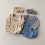 【66-100cm】サロペット＆シャツ ベビー スリー ベア ボーダー - 画像 (5)