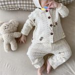 【73-90cm】セットアップ ベビー 梨柄 ワッフル - 画像 (2)