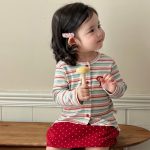 【73-100cm】カーディガンorスカート 女の子 カラフル ボーダー ドット - 画像 (12)