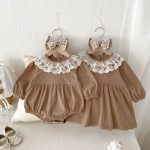 【73-110cm】ロンパースorワンピース 女の子 姉妹服 ワッフル - 画像 (12)
