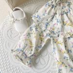 【66-90cm】ロンパース ベビー レトロ 小花柄 - 画像 (17)